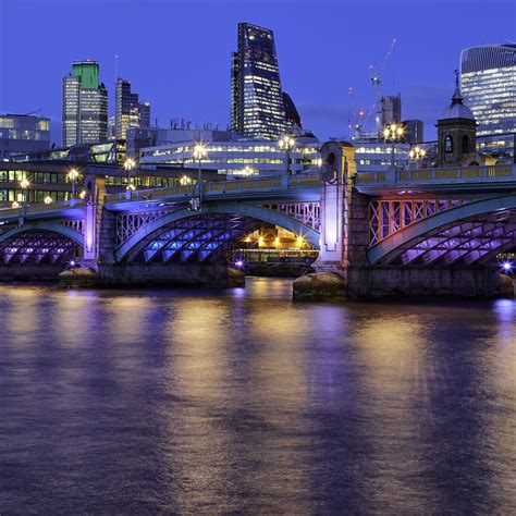 Download wallpaper 3415x3415 buildings, lights, city, bridge, river ...