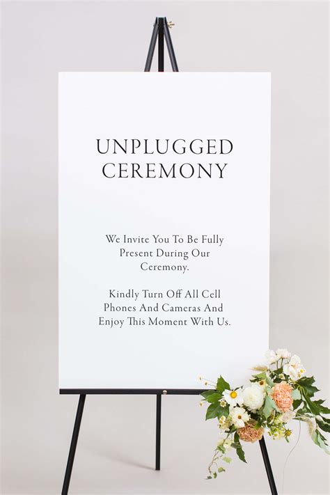 Unplugged Ceremony Sign