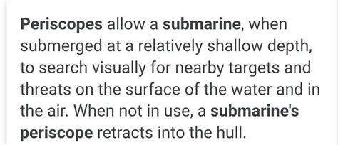 what is the function of periscope in a submarine - Brainly.in