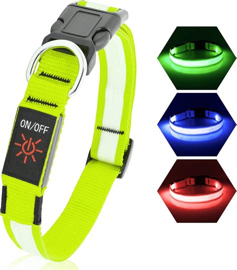Amazon.com : PZRLit Light Up Dog Collars for Large Dogs, LED Dog Collar ...
