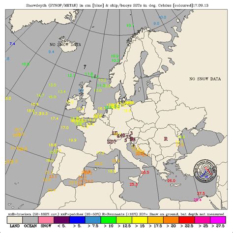 Avrupa ve ülkemizde rasat edilmiş kar yağışı durumunu gösteren harita.....