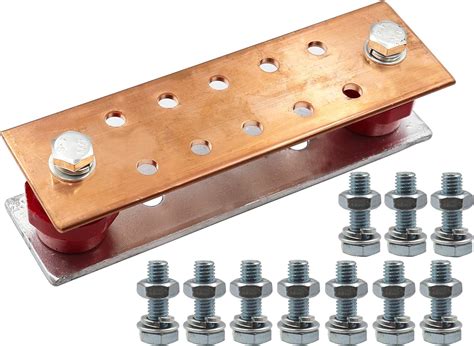 Buy LBY .157" x 2.36" x 7.87" Copper Ground Bar Kit, with 10 Terminal ...