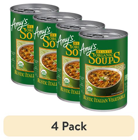 (4 pack) Amy's Kitchen Organic Hearty Rustic Italian Vegetable Soup ...