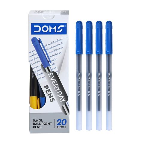 Doms DF 0.6 GL Ball Point Pens Box Pack | Lightweight & Sleek Body ...