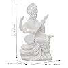 Buy eCraftIndia White Resin Goddess Saraswati Idol Playing Veena ...