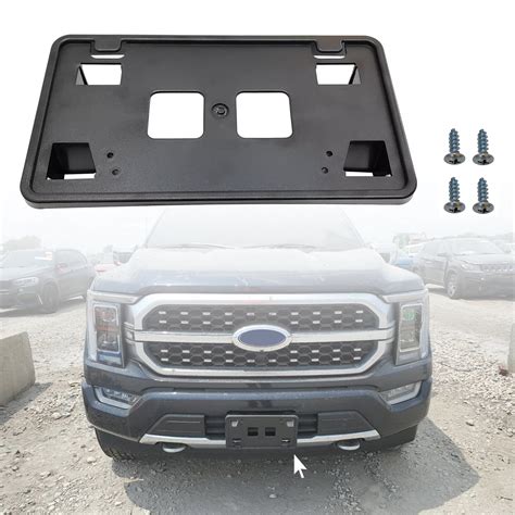 Wocch Front License Plate Frame for 2021 2022 2023 Ford F150 3.3L 5.0L NO Drill Front Bumper ...
