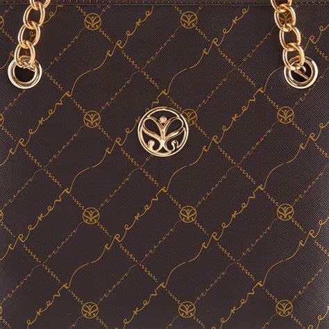Brown Monogram Chain Detailed Tote Bag | Ipekevi