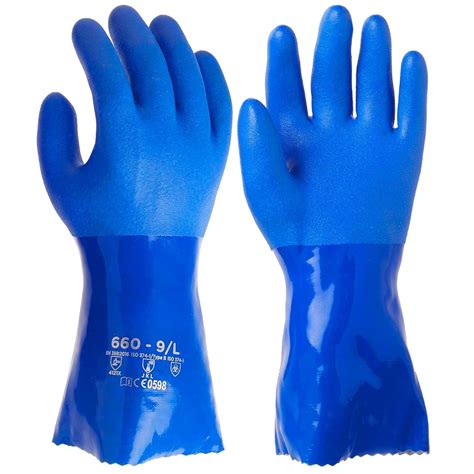 F8WARES 16 Inch Long PVC Chemical Resistant Work Gloves, Acid Alkali ...