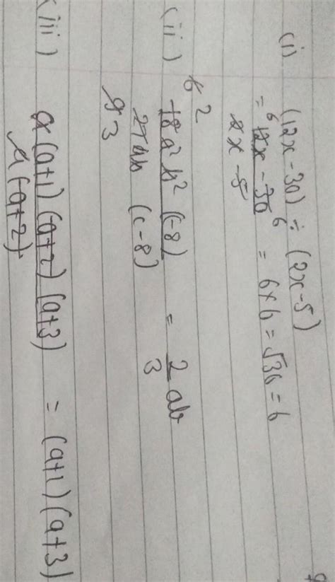 (12x-30)by (2x-5) factorisation method - Brainly.in