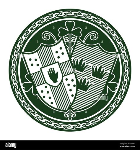 Irish Celtic design in vintage, retro style. Irish design with coat of ...