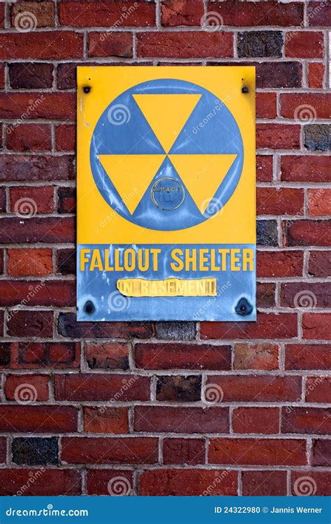 Fallout Shelter Sign stock photo. Image of decaying, contamination ...