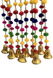 Aahum Sales Handmade Multicolored Strings Pom Pom for Door,Wall Hanging ...