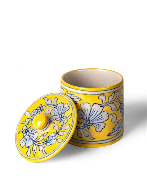 Blue Pottery Handmade Jar – NEERJA INTERNATIONAL INC