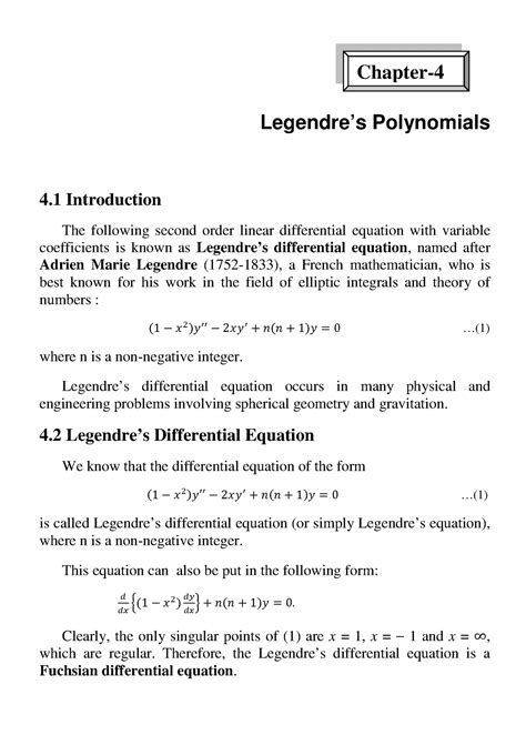 Legendre Polynomials - Legendre’s Polynomials 4 Introduction The ...