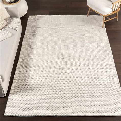 nuLOOM Textures 3 X 5 (ft) Wool Off White Indoor Solid Area Rug CB01 ...