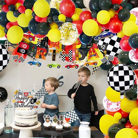 108 Pieces Race Car Party Decorations Set With Happy Birthday ...