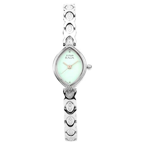 Buy Online Titan Quartz Analog Green Dial Metal Strap Watch for Women ...