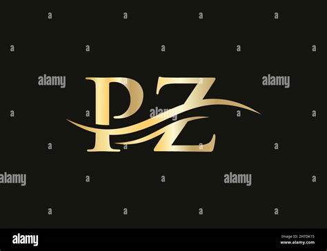 PZ Logo design vector. Swoosh letter PZ logo design. Initial PZ letter ...