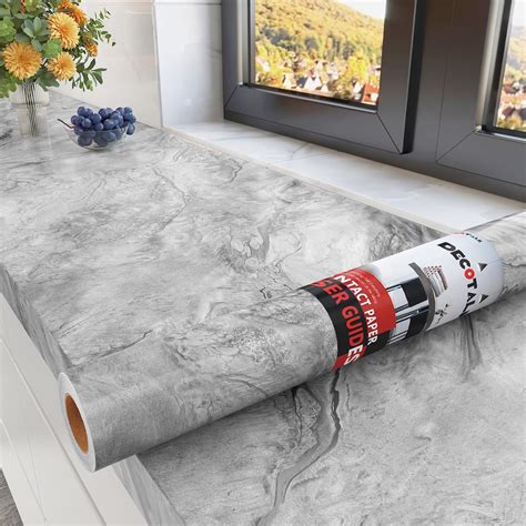 Amazon.com: Decotalk Peel and Stick Countertops Grey Marble Contact ...