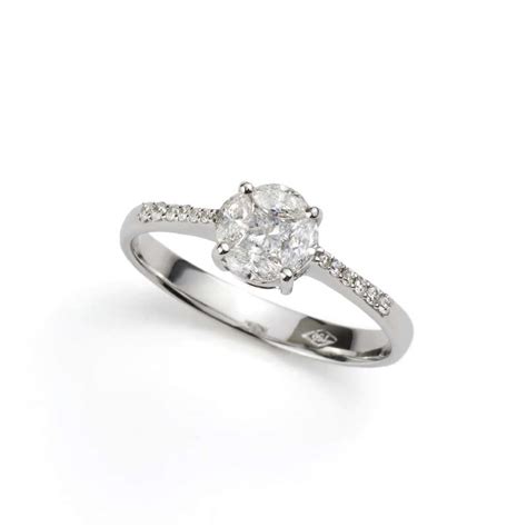 18k White Gold Diamond Cluster Ring 0.45ct Total | Rich Diamonds