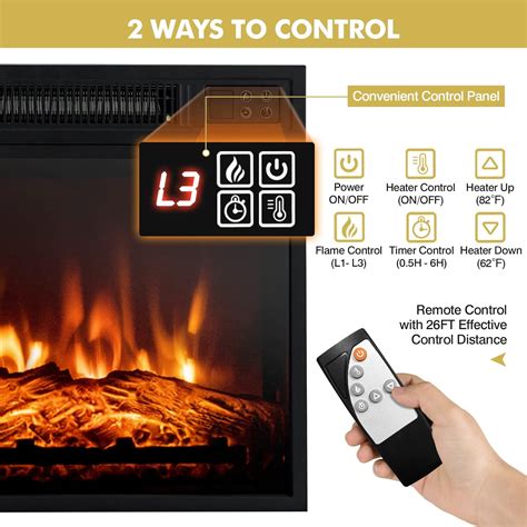 Buy Tangkula Fireplace TV Stand for TVs up to 65 Inches, with 18 Inches ...