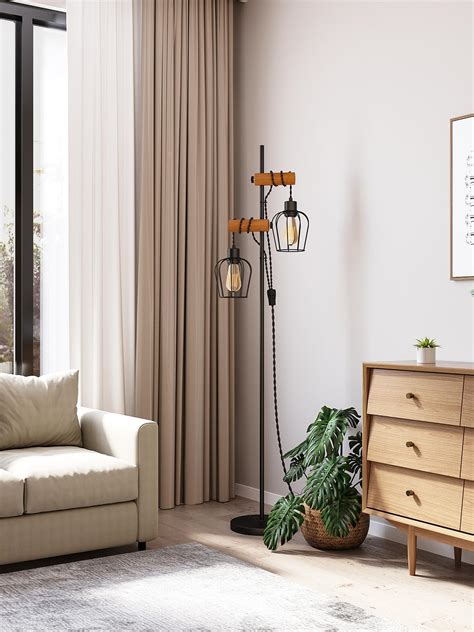 addlon Industrial Vintage Floor Lamp, Ajustable Farmhouse Floor Lamp ...