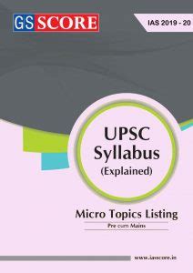 Micro Topics Listing: UPSC Syllabus, IAS Syllabus, Download UPSC Exam ...
