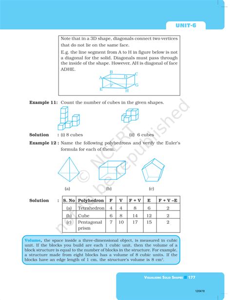 NCERT Exemplar Class 8 Maths Chapter 6 - Visualising solid shapes