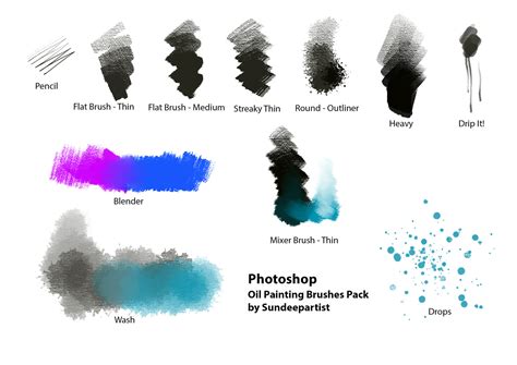 ArtStation - Photoshop CC Oil Painting Brushes Pack by Sundeepartist ...