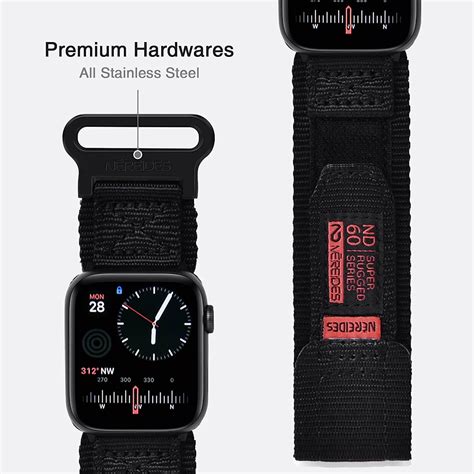 Nereides Compatible With Apple Watch Band, Rugged Nylon Sports Strap ...