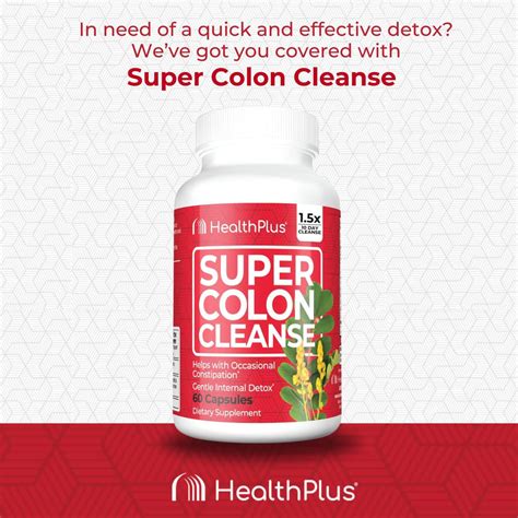Health Plus Super Colon Cleanse Supplement Detox Psyllium Husk ...