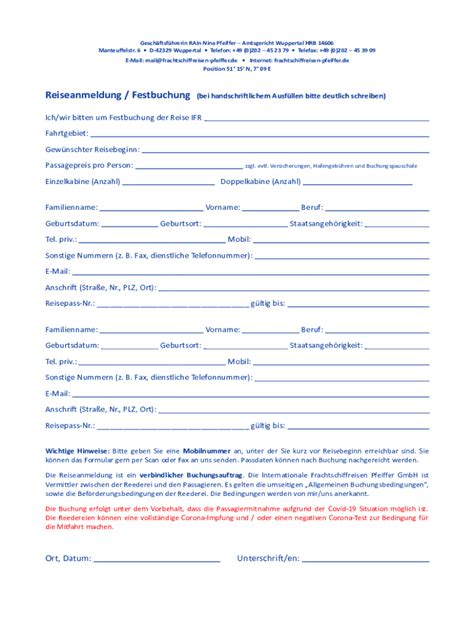 Ausfüllbar Online Auf den folgenden Seiten finden Sie die Reisen, die ...