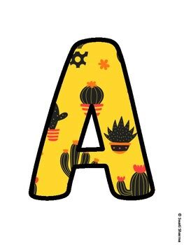 Cactus, Succulent Bulletin Board Letters, Succulent Alphabet Posters ...
