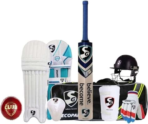 SG Nylon Full Cricket Kit Combo with Spofly Brand Stumps Ideal for Age ...