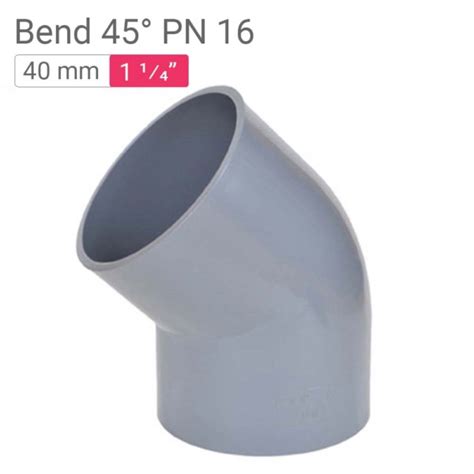 Supreme PVC Bend 45° PN 16 40mm 1.25inch | mykit | Buy online | Buy ...