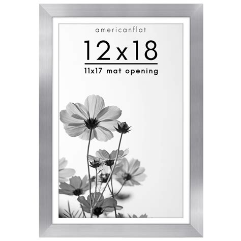 Amazon.com - Americanflat 12x18 Poster Frame in Silver - Use as 11x17 Picture Frame with Mat or ...