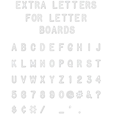 Buy White Plastic Letter Set for Changeable Felt Letter Boards. 3/4 ...