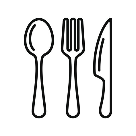 Spoon, fork, knife, icon isolated on white background 23642803 Vector ...