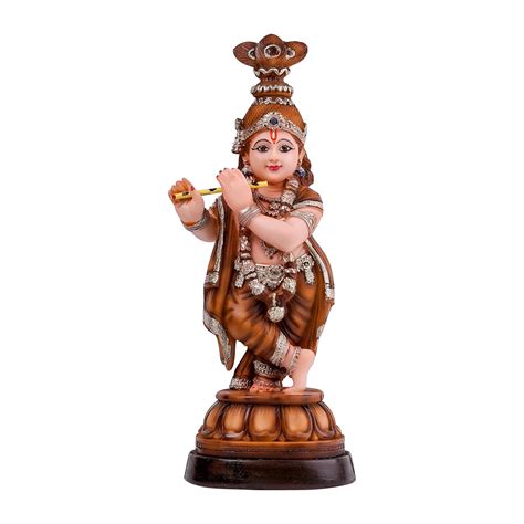 Buy Newven Polymarble Handcrafted Krishna Idol Decorative Hindu God ...