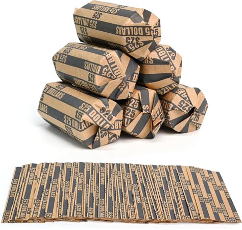 Amazon.com : L LIKED 105 Pcs Striped Flat Coin Wrappers Dollars Rolls ...