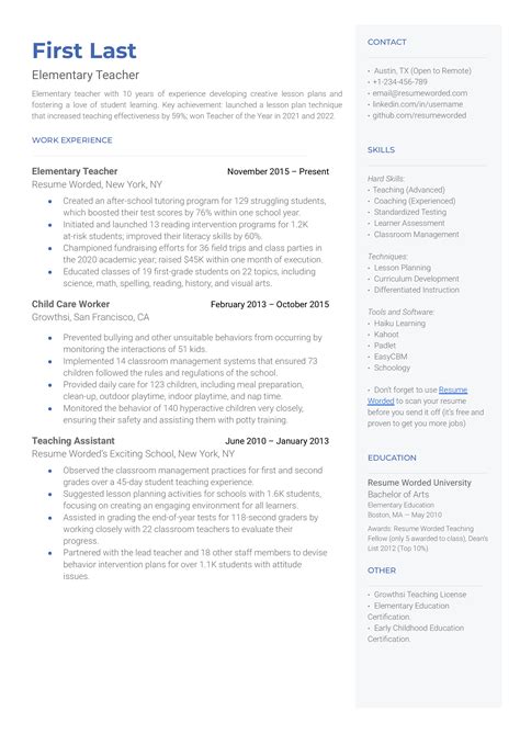 Substitute Teacher Resume Examples for 2026 | Resume Worded