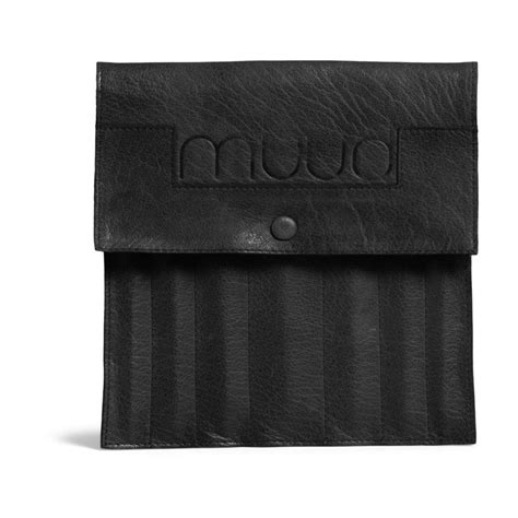 muud Oslo Ledertasche für Nadeln schwarz