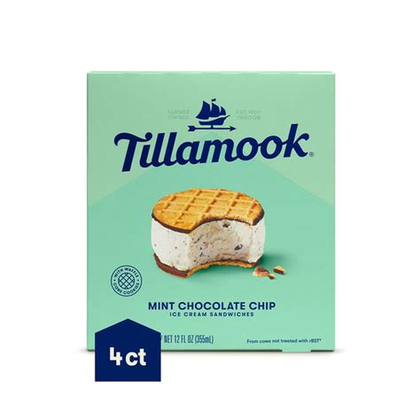 Tillamook Mint Chocolate Chip Ice Cream Sandwiches (12 fl oz) Delivery ...