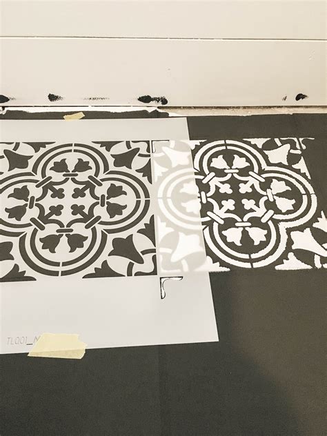DIY Stencil Painted Tile Floors - Beauty For Ashes | Stenciled tile ...