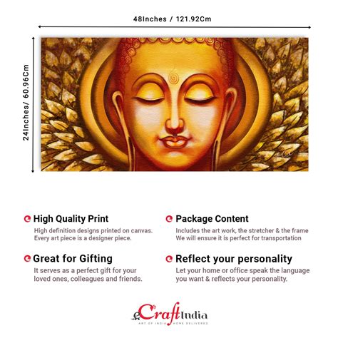 Calm Buddha Face Original Design Canvas Printed Wall Painting ...