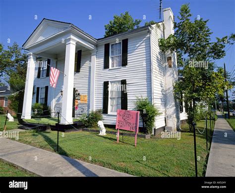 A view of the Elvis Presley Museum in Tupelo Mississippi birthplace of ...