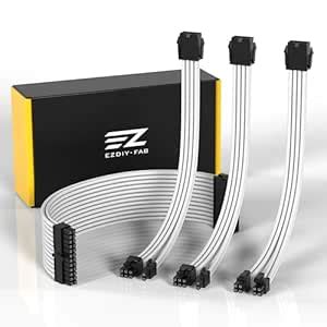 EZDIY-FAB PSU Cable Extension Sleeved Custom Mod GPU PC Power Supply ...