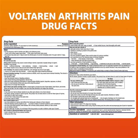 Voltaren Arthritis Cream Directions at William Deas blog