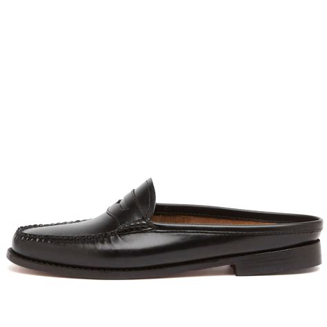 Bass Weejuns Women's Penny Mule Loafer in Black Leather Bass Weejuns