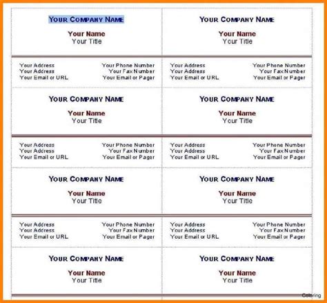 Word Online Business Card Template 的图像结果